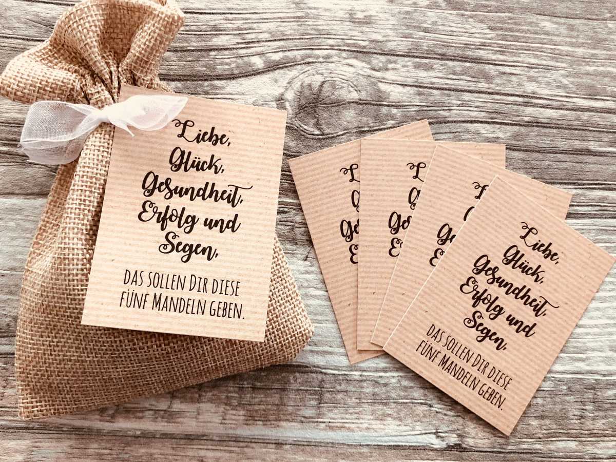 Hochzeit Gastgeschenk 50 Karten für Mandeln, Gastgeschenk Hochzeit, 5