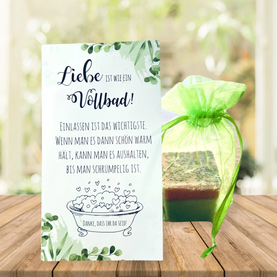 Gastgeschenk zur Hochzeit "Liebe ist wie ein Vollbad“ Weddingtree