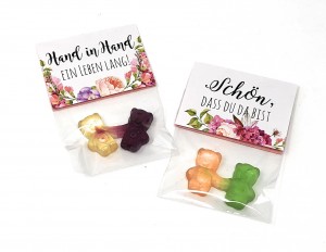 Gastgeschenk zur Hochzeit, Hand in Hand ein Leben lang, Blumen Gastgeschenk zur Hochzeit, Hand in Hand ein Leben lang, Blumen