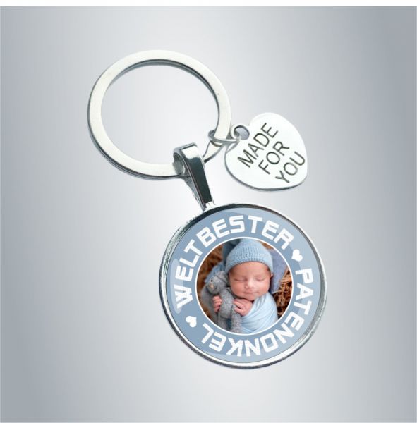Schlüsselanhänger für den Patenonkel - personalisiert mit Foto