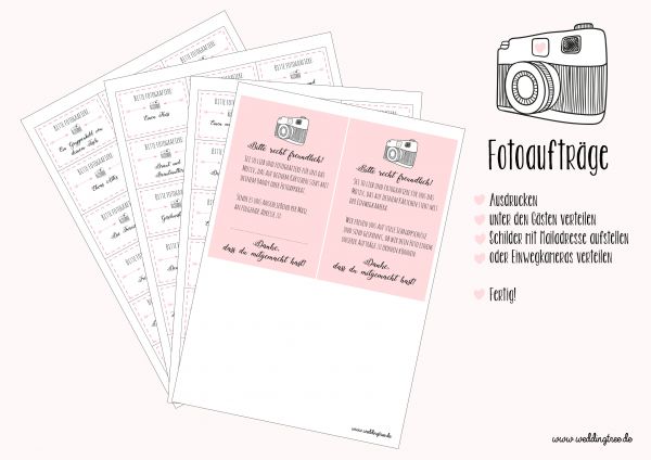 Hochzeitsspiel 54 Fotoaufträge | Fotospiel PDF zum download