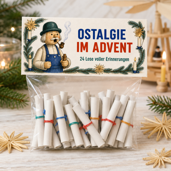 DDR Adventskalender mit 24 Nostalgie-Losen – digitaler Download zum Ausdrucken