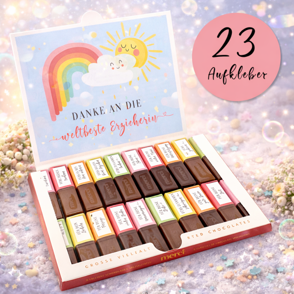 Merci Aufkleber Set – Dankeschön Geschenk für Erzieherin