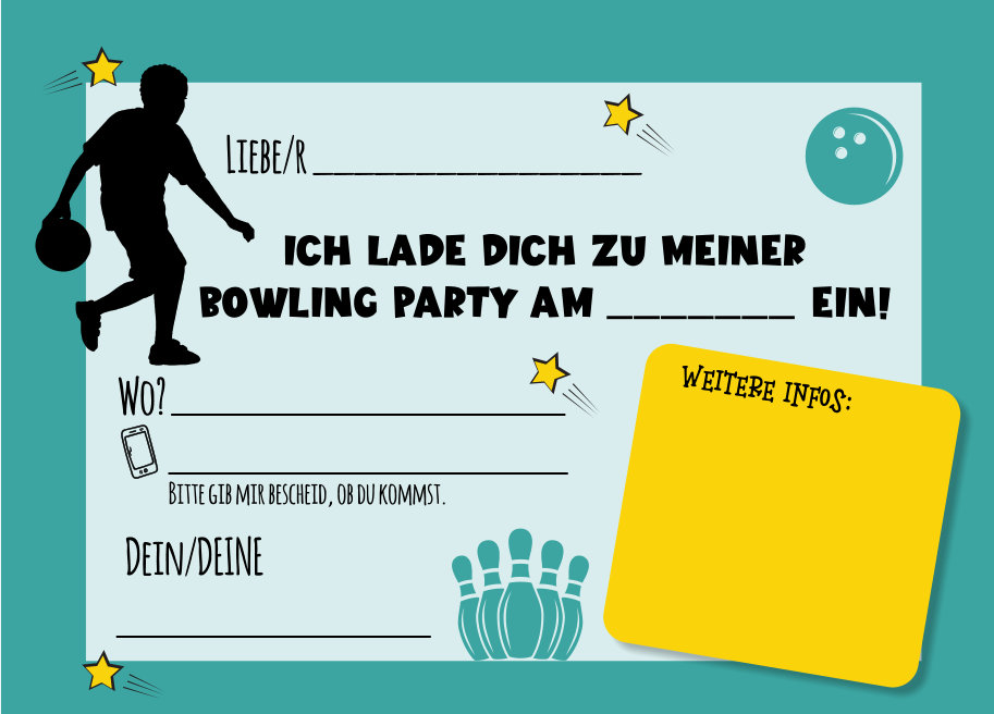 Einladung Kindergeburtstag Bowling Gratis Pdf