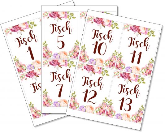 Tischnummern zum ausdrucken (PDF)