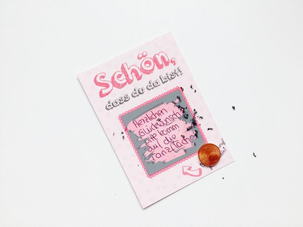 Gastgeschenk Hochzeit - Rubbelkarten Rosa Pink