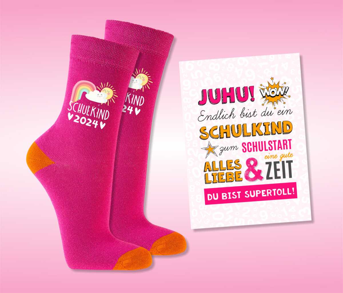 Schultüte Mädchen Schulkind Socken 2025, Einschulung Geschenk