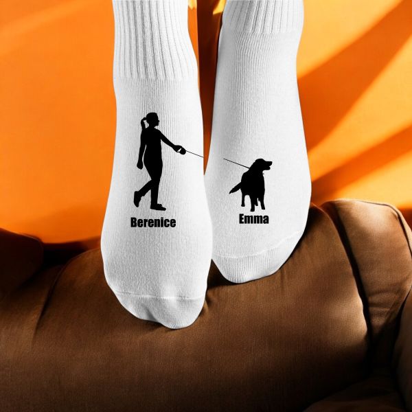 Hund und Besitzer personalisierte Socken für Hundebesitzer
