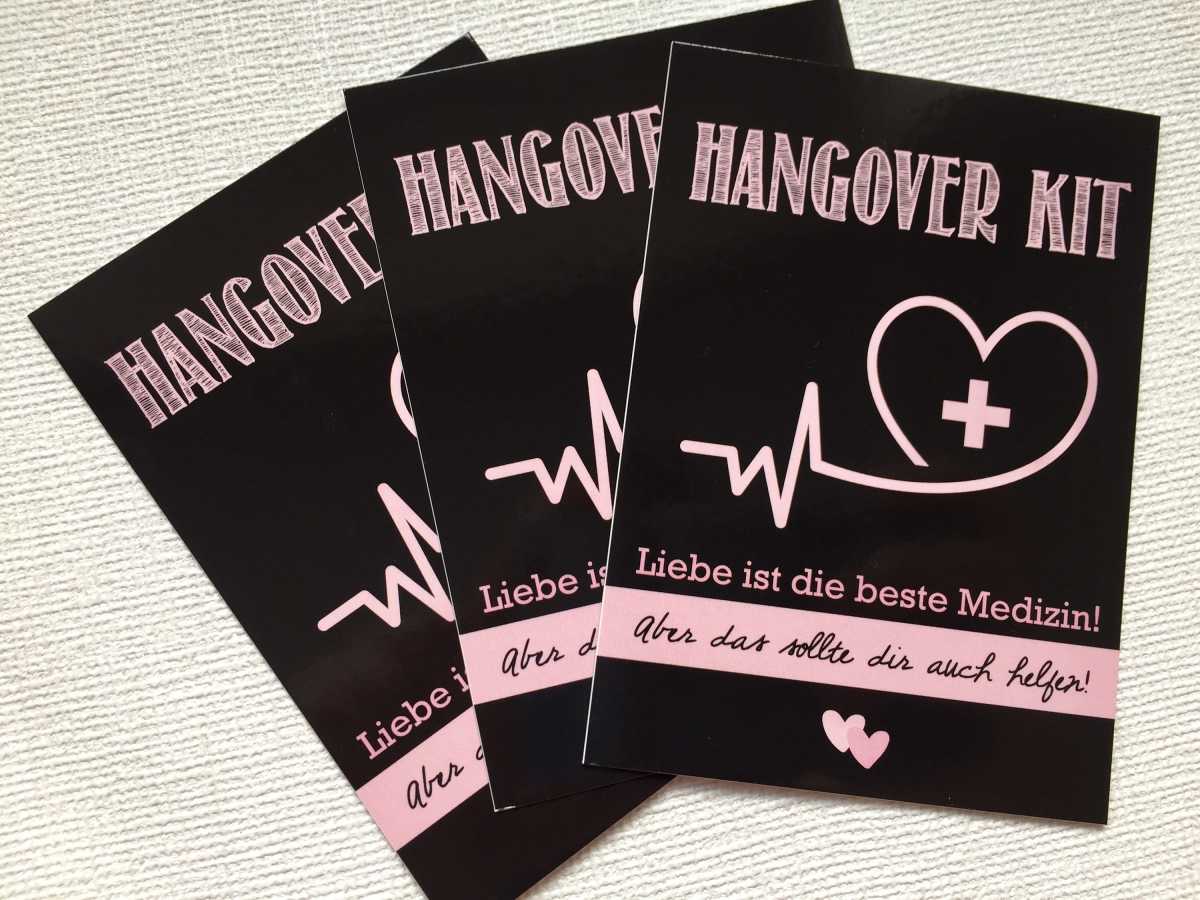 50 Karten Hangover Kit für die Hochzeit Weddingtree