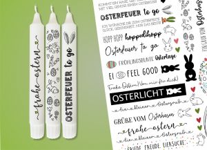 Kerzen Tattoofolie - Kerzensticker OSTERN Sprüche Lieblingsplatz Kerzen Tattoofolie - Kerzensticker OSTERN Sprüche Lieblingsplatz