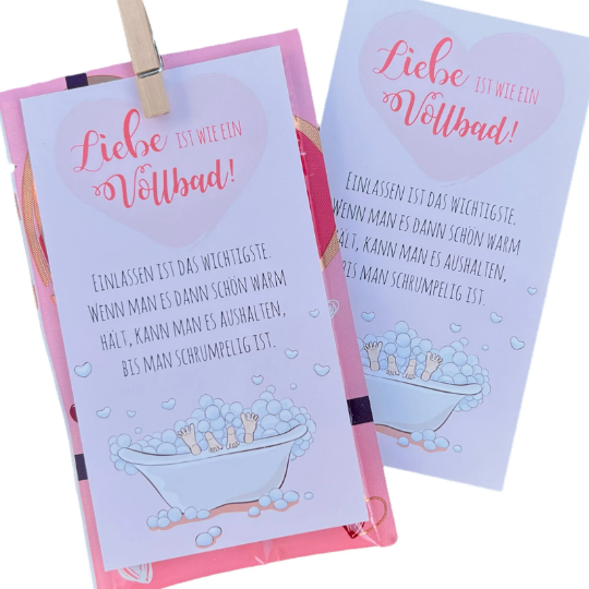Gastgeschenk zur Hochzeit "Liebe ist wie ein Vollbad“ Weddingtree