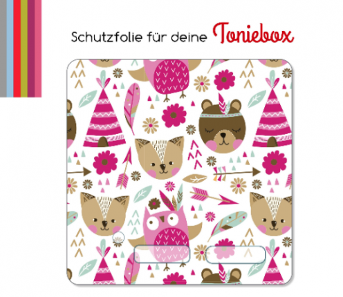 Schutzfolie passend für Toniebox, Boho Indianer pink