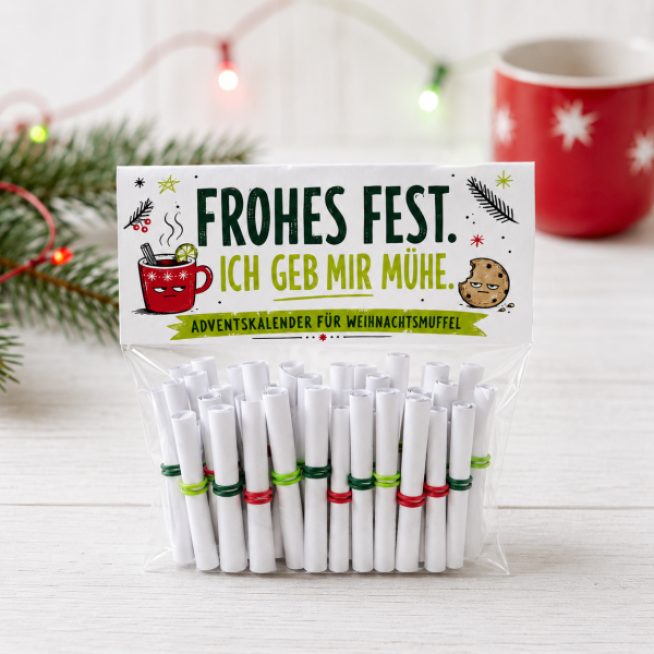 Sarkastischer Adventskalender für Weihnachtsmuffel – 24 Sprüche als PDF zum Ausdrucken