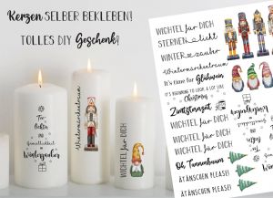 WICHTELGESCHENK Tattoofolie für Kerzen - ADVENT - für Kerzen / Keramik WICHTELGESCHENK Tattoofolie für Kerzen - ADVENT - für Kerzen / Keramik