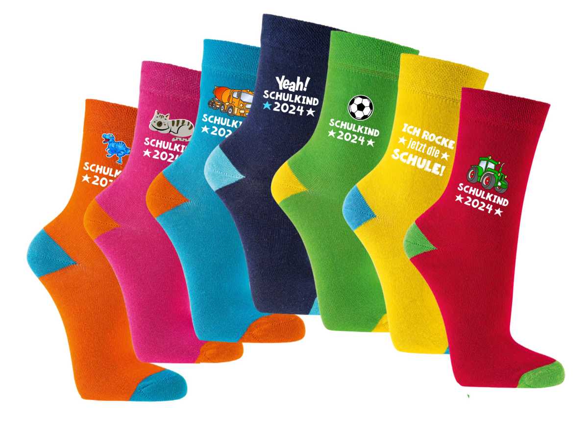 Schulkind 2025 Socken Baumwolle - Einschulung Geschenk Für Jungen & Mädchen