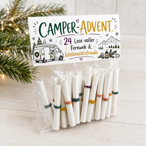 Camper Adventskalender & Reise-Countdown – 24 Lose zum Ausdrucken für Campingfans