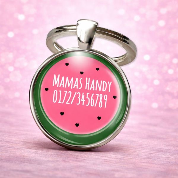 Einschulung Geschenk | Notfallnummer Anhänger – Motiv Melone