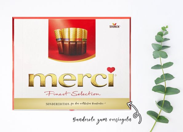 Aufkleber Set für Merci Schokolade | persönliches Geschenk für den Brautvater