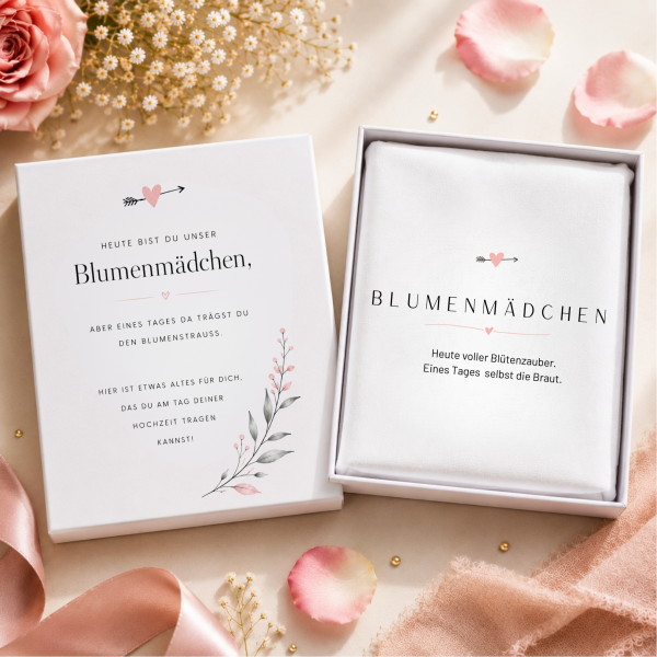 Hochzeit Taschentuch für Freudentränen "Blumenmädchen" Stofftaschentuch