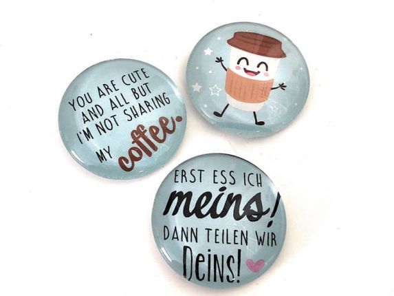 Drei große Kühlschrankmagnete, Geschenk Muttertag, Glasmagnete, Glasdome, Deko für die Küche