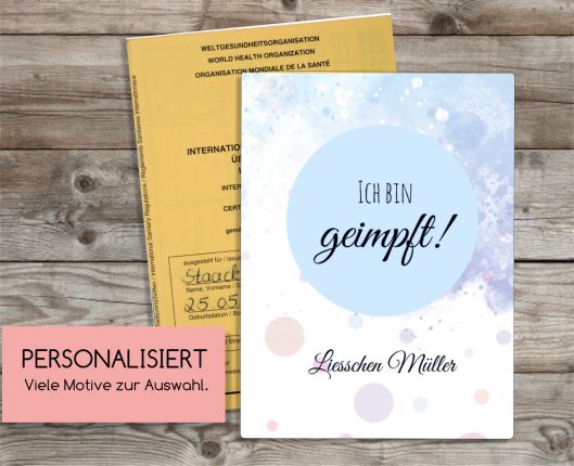 Impfpasshülle • Impfpass • personalisierte Schutzhülle • Blue