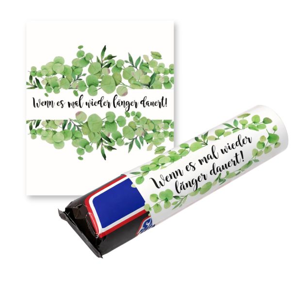 Banderolen zur Hochzeit, Wenn es mal wieder länger dauert, Grüne Blätter