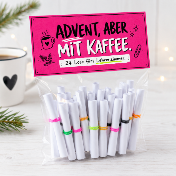 Lehrerzimmer Adventskalender & Ferien-Countdown – 24 lustige Lose zum Ausdrucken für Lehrerinnen und