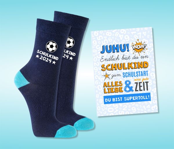 EINSCHULUNG Schulkind Socken GESCHENK für die Schultüte Fußball