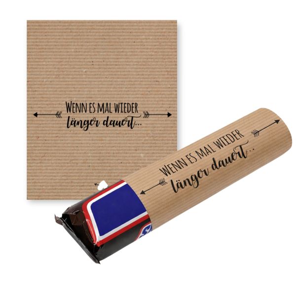 Banderolen zur Hochzeit, Wenn es mal wieder länger dauert, Kraftpapier