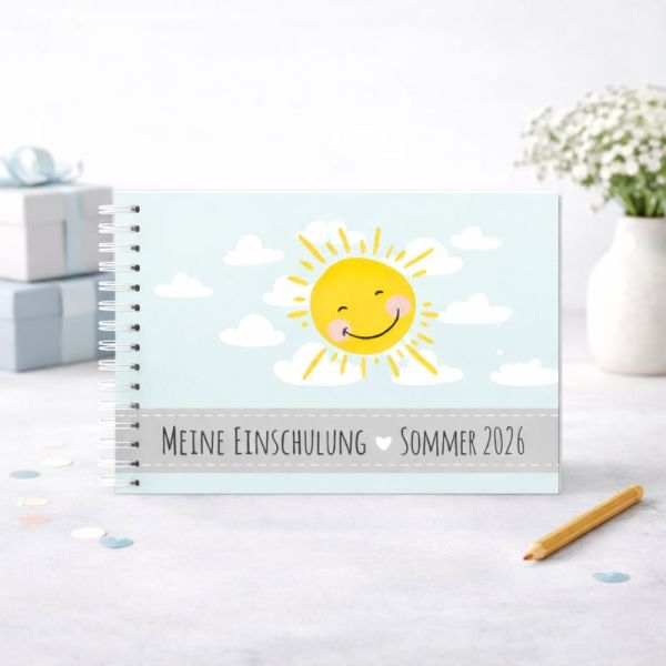 Gästebuch Einschulung | Meine Einschulung Sonne Himmel