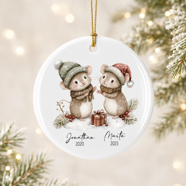 Personalisierter Acryl-Weihnachtsanhänger Geschwister