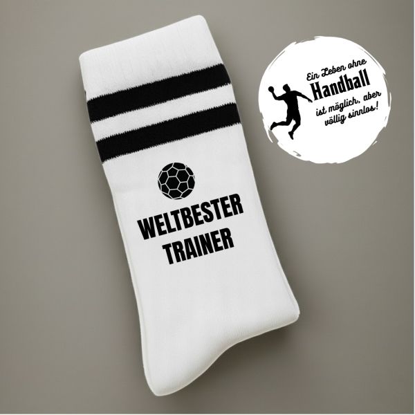 Trainer Geschenk | Sportsocken „Weltbester Trainer*in“ – Handball