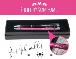 Stifteset Braut und Bräutigam für das Standesamt Stifteset Braut und Bräutigam für das Standesamt