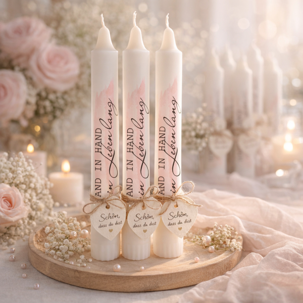 Kerzenfolie Hochzeit | Transferfolie für Gastgeschenke & Tischdeko