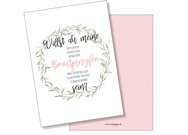Postkarte Brautjungfer - Willst du meine Brautjungfer sein?