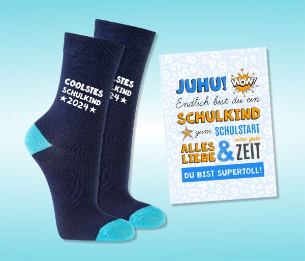 EINSCHULUNG Schulkind Socken GESCHENK für die Schultüte Coolstes Schulkind