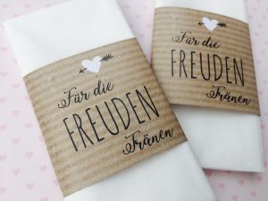 Gastgeschenk Hochzeit, Banderolen für Freudentränen, Banderolen für Taschentücher, Freudentränenband Gastgeschenk Hochzeit, Banderolen für Freudentränen, Banderolen für Taschentücher, Freudentränenband