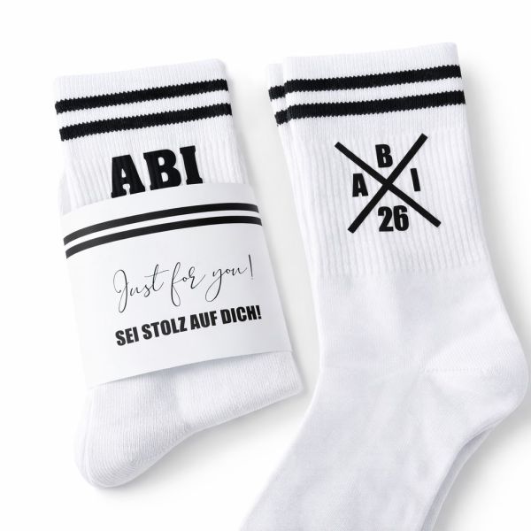 ABI - Abschluss - Tennissocken - Abitur 2026 - Abschluss 2026 - bedruckte Socken - Geschenk